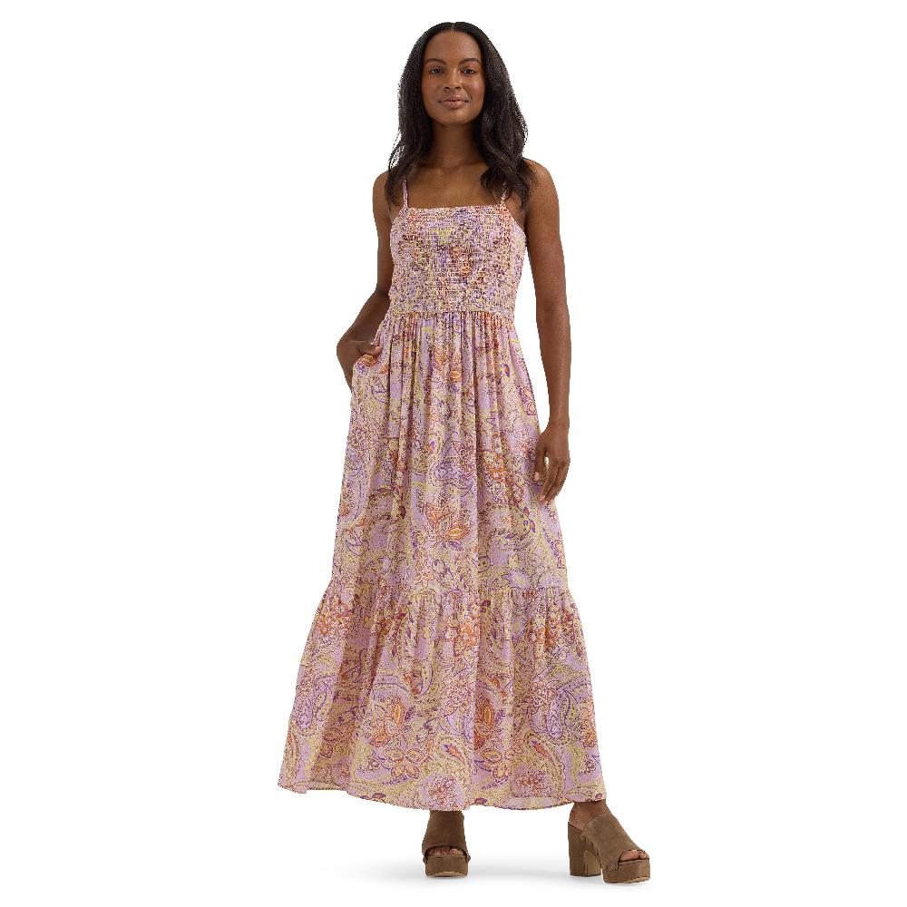 Le Bos Wrangler Pastel Paisley With Print Women's Smocked Bodice Maxi Dress 112364374