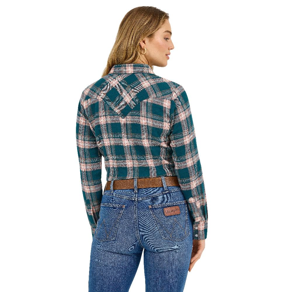 Le Bos Wrangler Pine Forest Essential Flannel Plaid Western Women's Snap Shirt 112371681