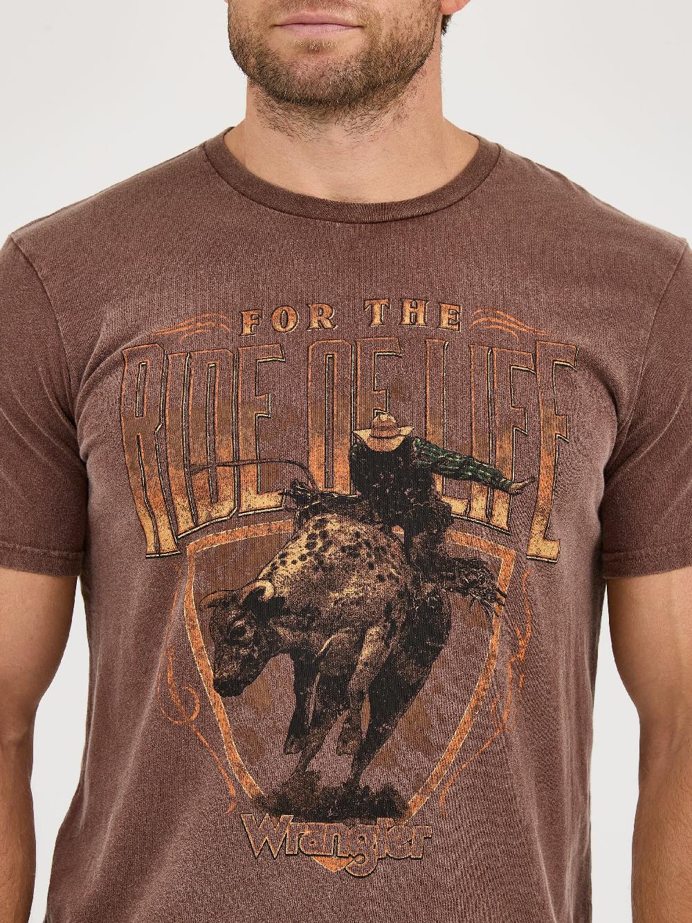 Le Bos Wrangler Potting Soil Vintage Bullrider Graphic Knit Men's Short Sleeve T-Shirt 112361859