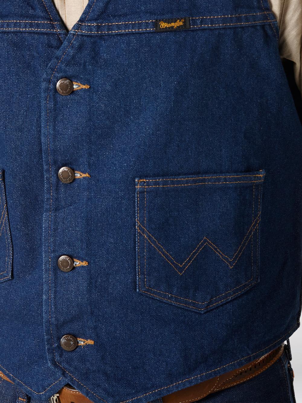 Le Bos Wrangler Prewashed Unlined Men's Denim Vest 74130PW