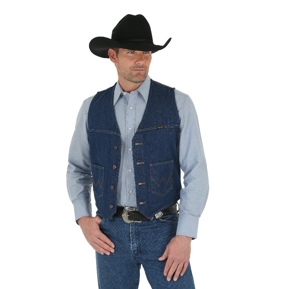 Le Bos Wrangler Prewashed Unlined Men's Denim Vest 74130PW
