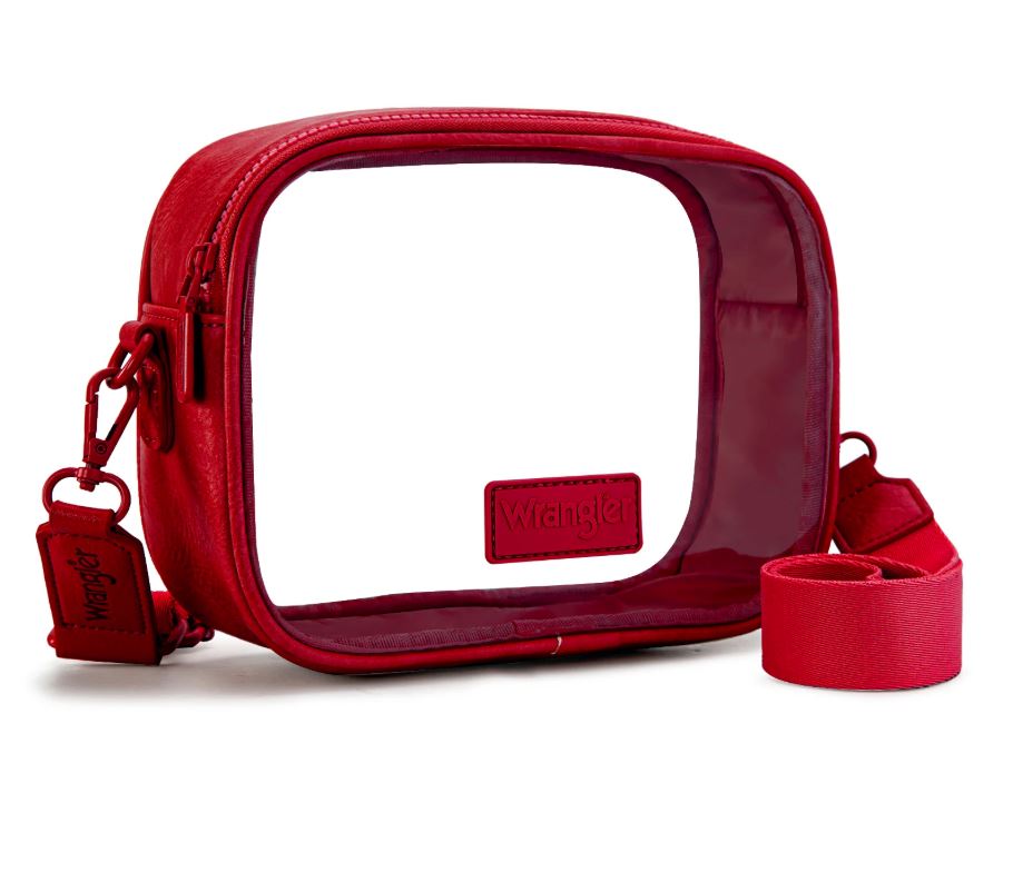 Le Bos Wrangler Red Clear Crossbody Bag/Stadium Bag WG229-603RD