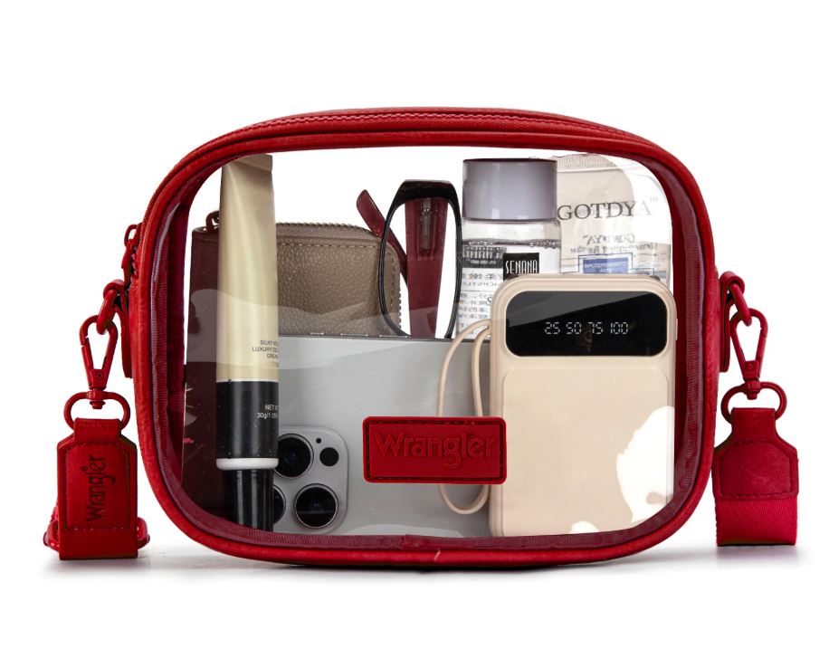 Le Bos Wrangler Red Clear Crossbody Bag/Stadium Bag WG229-603RD