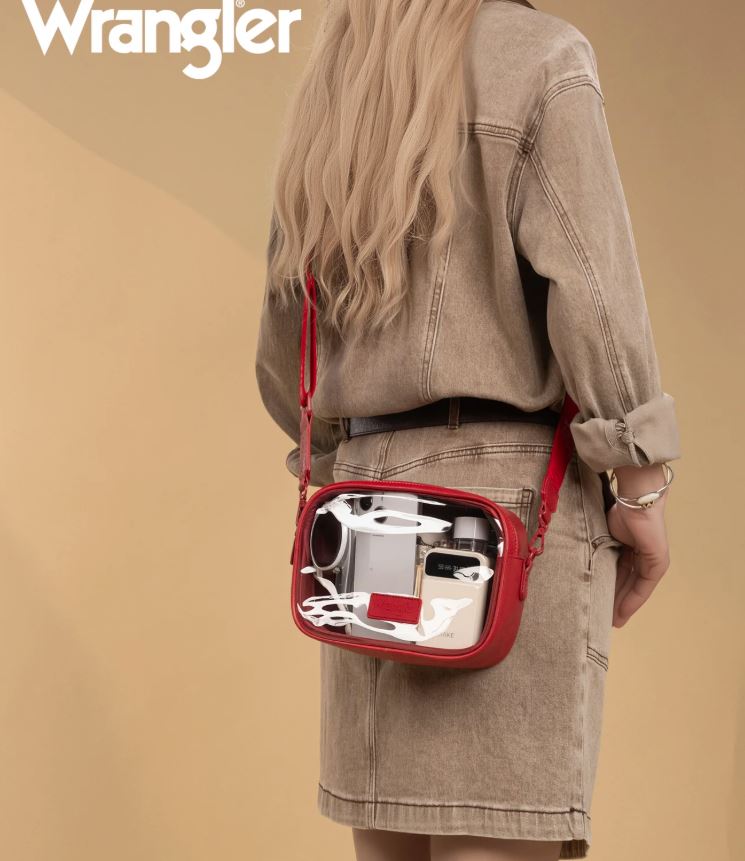 Le Bos Wrangler Red Clear Crossbody Bag/Stadium Bag WG229-603RD