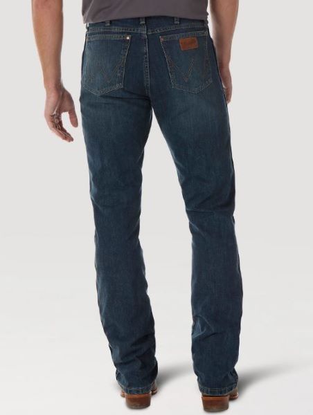 Le Bos Wrangler River Wash Vintage Premium Patch Boot Cut Mens Jeans 77MWZRW