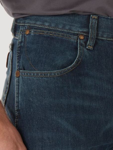 Le Bos Wrangler River Wash Vintage Premium Patch Boot Cut Mens Jeans 77MWZRW