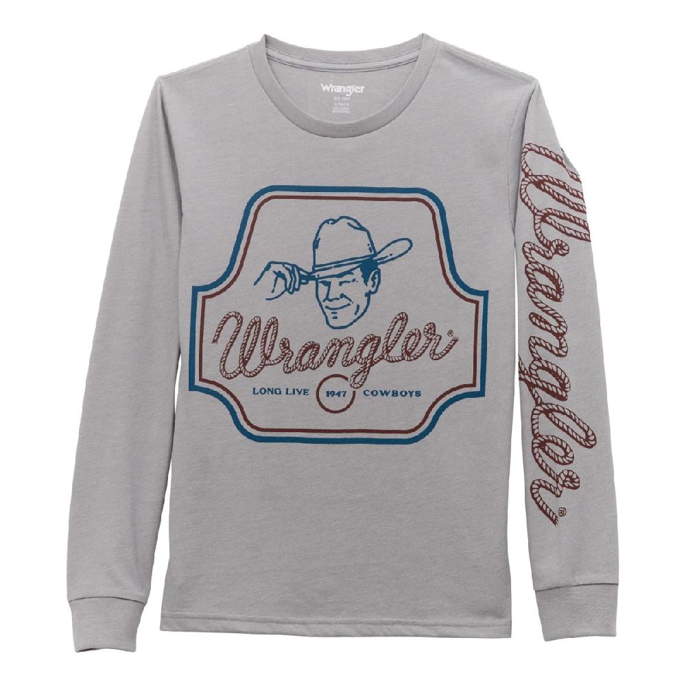 le bos Wrangler Ultimate Gray Tip of the Hat Boy's Longsleeve T-Shirt 112354226