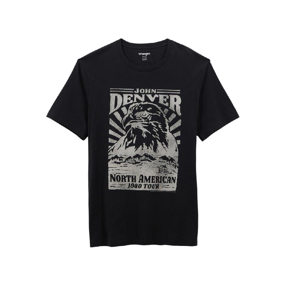 le bos Wrangler Washed Black John Denver Men's Short Sleeve Regular Fit Graphic T-Shirt 112361072