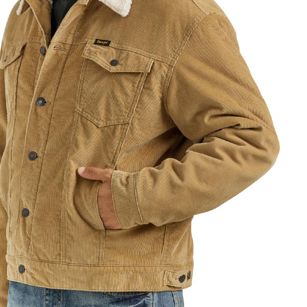 Le Bos Wrangler Wheat Cowboy Cut Sherpa Lined Men's Spread Collar Lined Corduroy Jacket 112352872