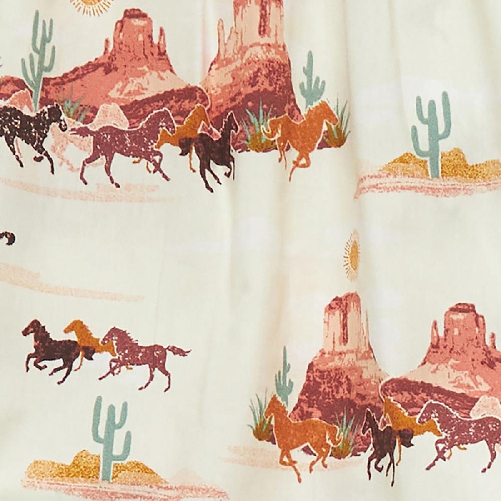 Le Bos Wrangler White Multi (Mustang Print) Baby Girls Trapeze Dress 112353056