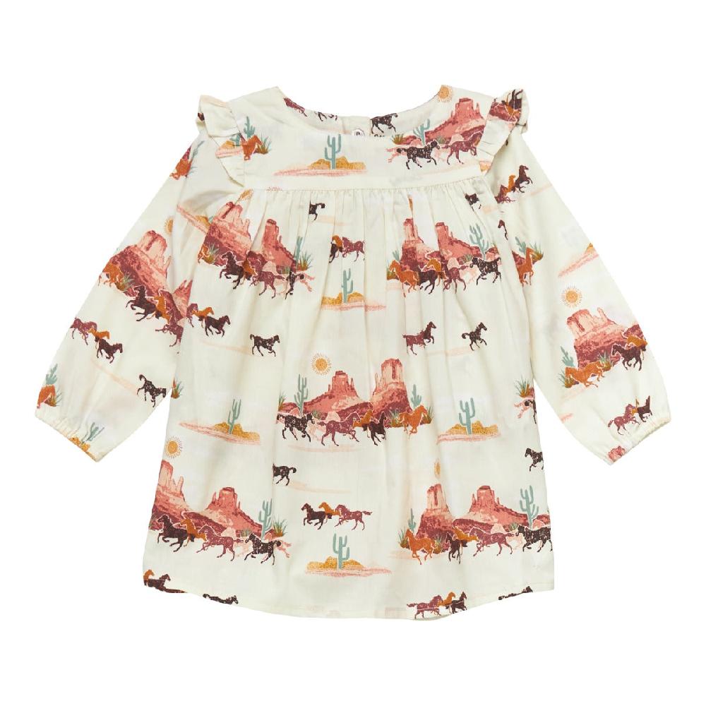 le bos Wrangler White Multi (Mustang Print) Baby Girls Trapeze Dress 112353056