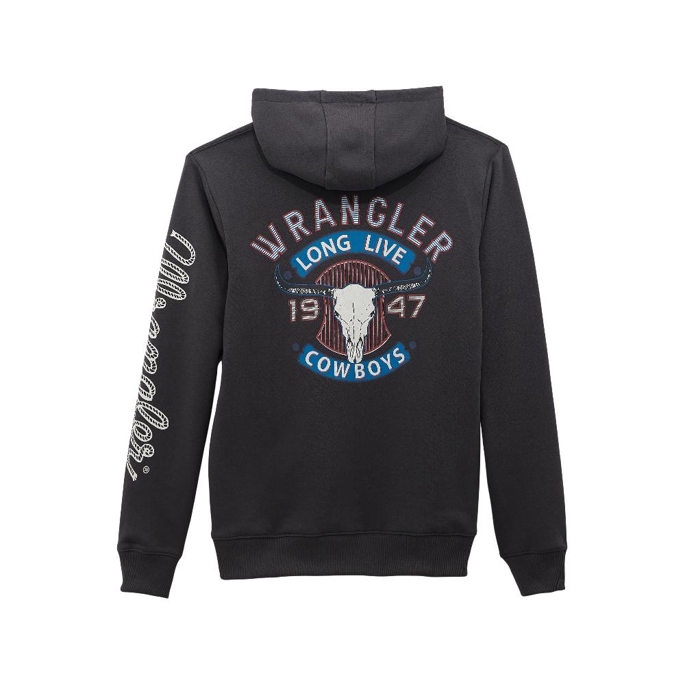 Le Bos Wrangler Worn Grey Long Live Cowboys Pullover Men's Hoodie 112368743