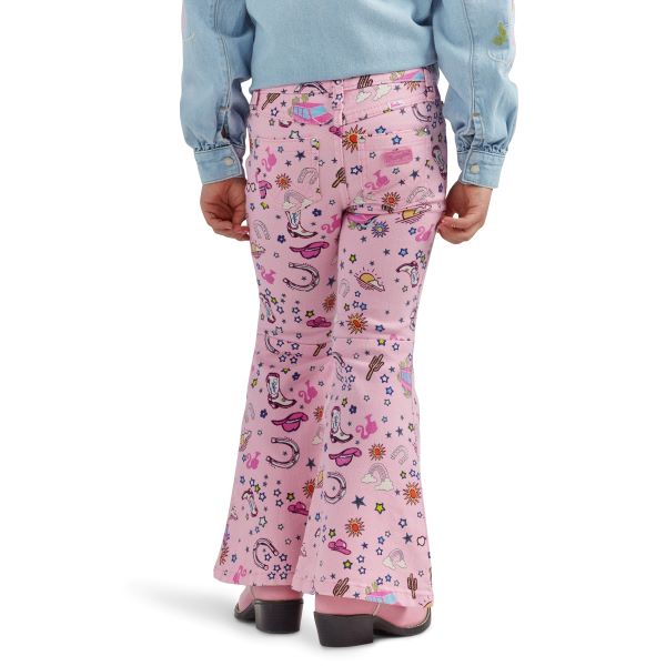 Le Bos Wrangler X Barbie Pinnacle Pink Girl's Trumpet Flare Jeans 112344859