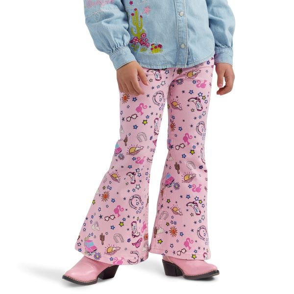 le bos Wrangler X Barbie Pinnacle Pink Girl's Trumpet Flare Jeans 112344859