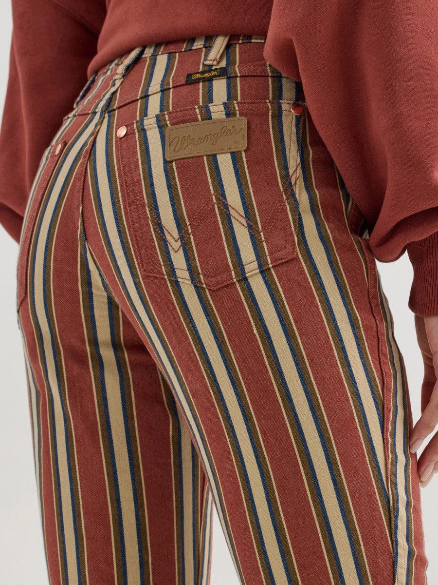 Le Bos Wrangler X Lainey Henna Stripe Clay Denay Women's Bell Bottom Jeans 112360632