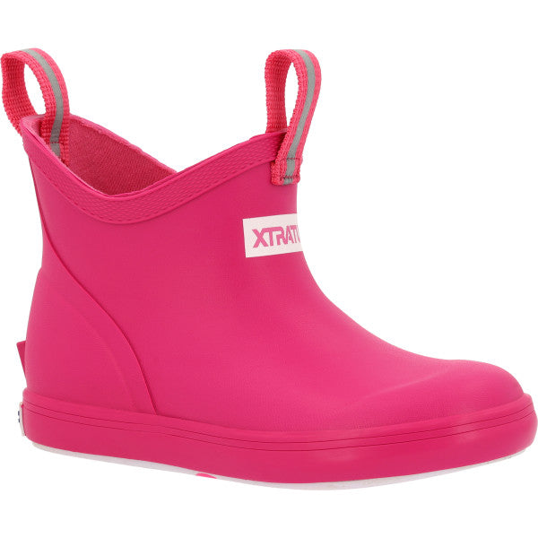 le bos Xtratuf Neon Pink Big Kids Ankle Deck Boots XKAB-451