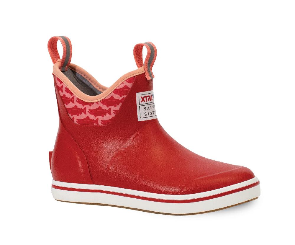 le bos Xtratuf Red Salmon Sisters 6 inch Women's Ankle Deck Boots XWAB6KS
