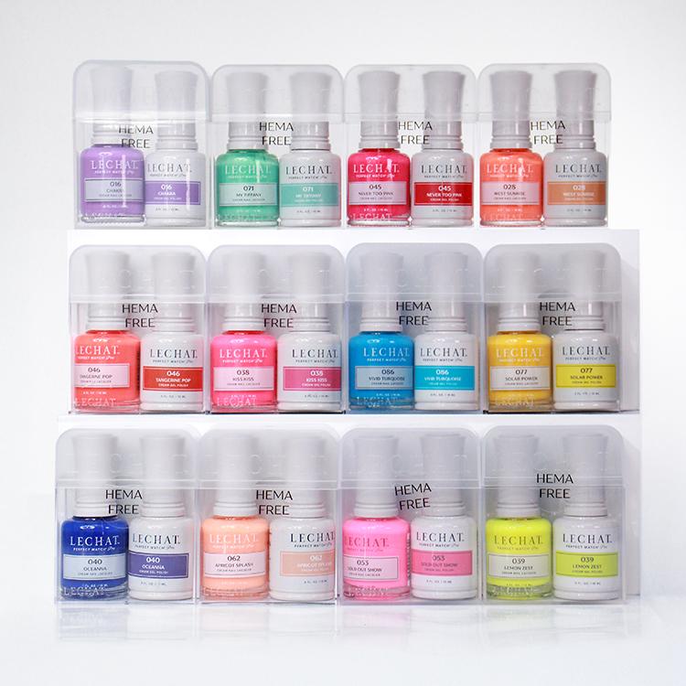 le chat Hotshot Fourteen Piece HEMA-Free Duo Summer Bundle Gel Base Coat Perfect Match Pro Duo Top Coat