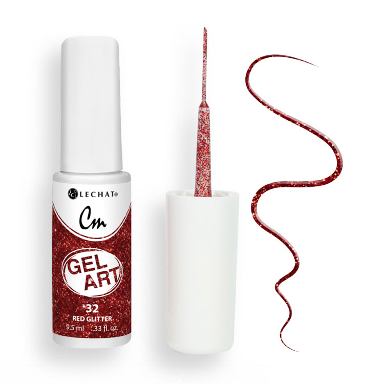 le chat Red Glitter Gel