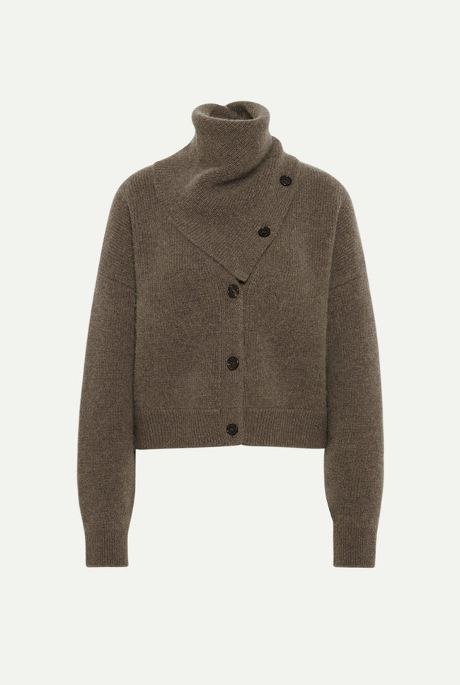 le kasha DERIOS cashmere cardigan with scarf Light beige