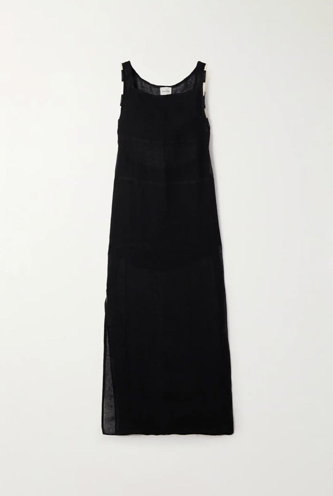 Le Kasha AFIYAH Linen Dress Black