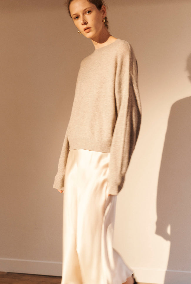 Le Kasha AKSOU Silk Skirt White