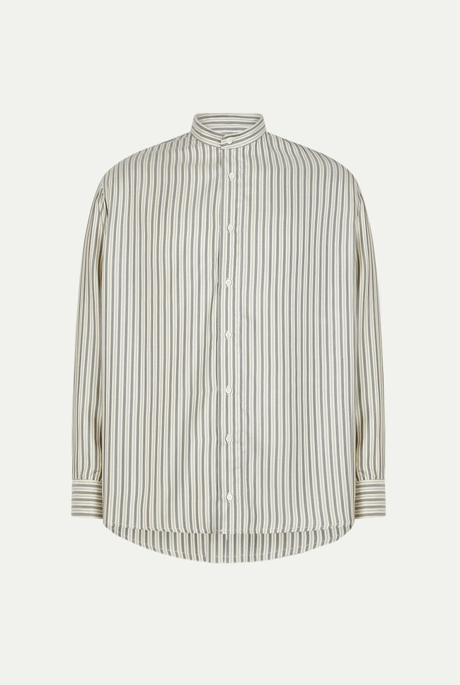 le kasha ALDAR Men silk shirt Blue stripes