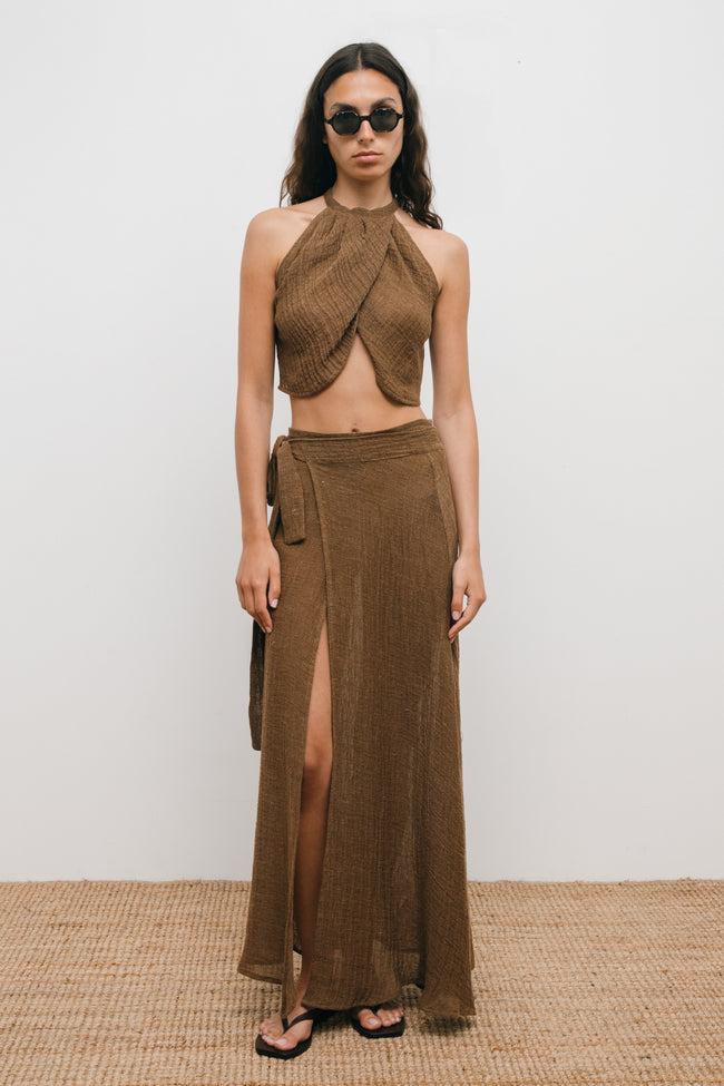 Le Kasha ALGER Linen Top Black