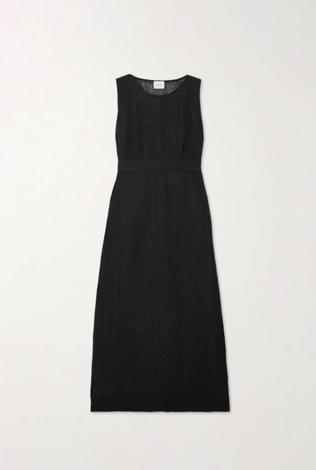 Le Kasha ANTALYA Linen Cover Up Dress Black