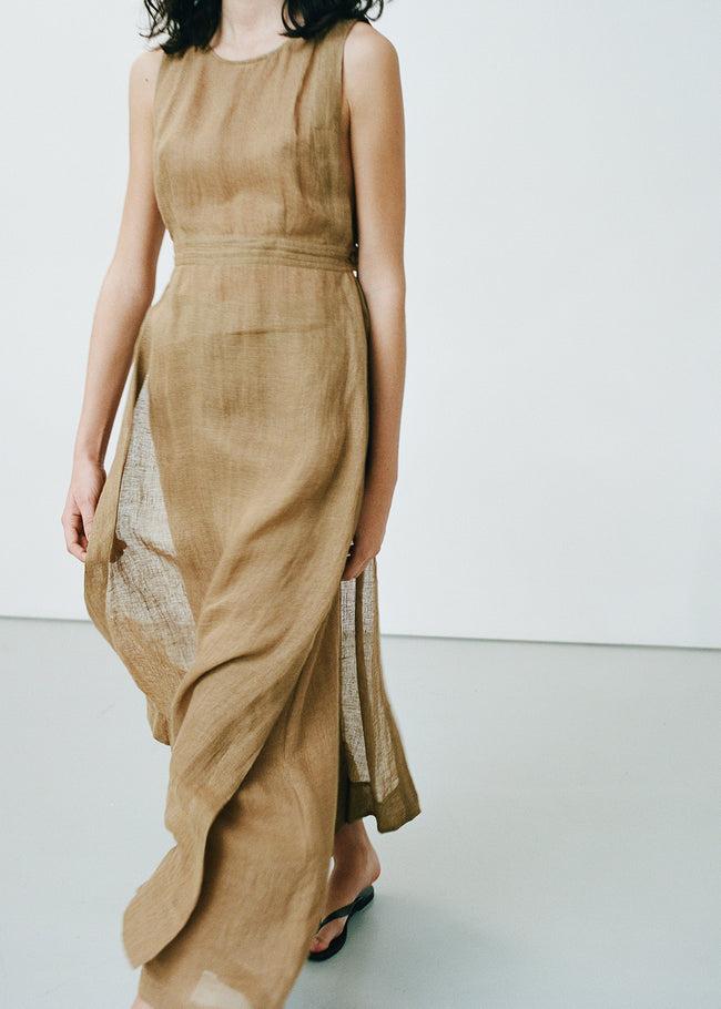 Le Kasha ANTALYA Linen Cover Up Dress Black