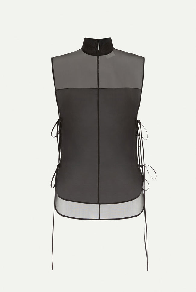 Le Kasha ANZIO Organza Top Black