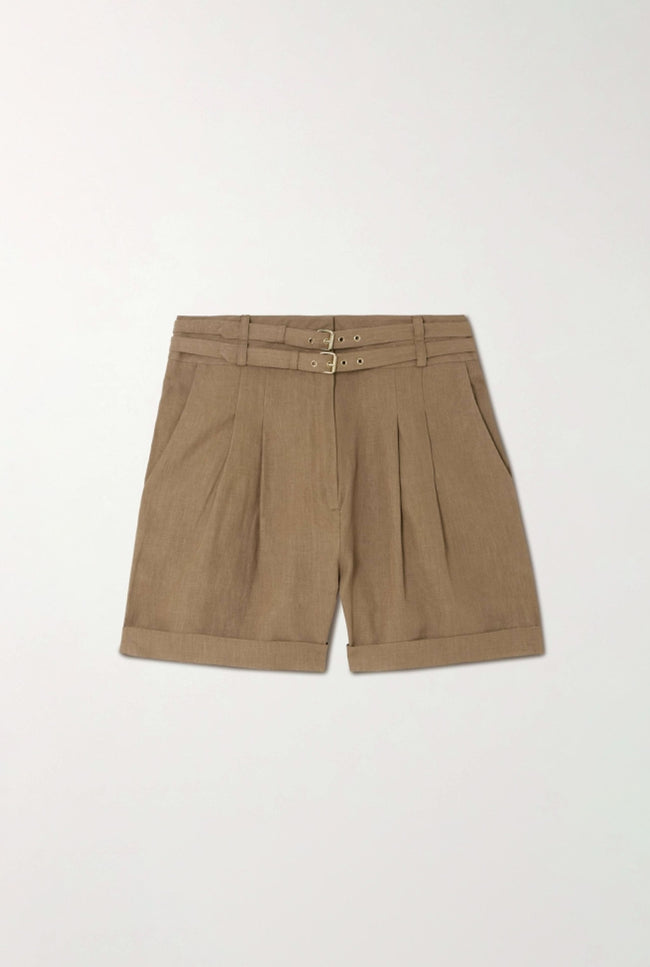 Le Kasha Aqiva Linen Shorts White