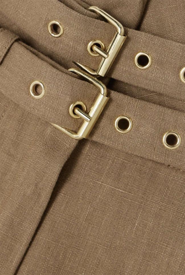 Le Kasha Aqiva Linen Shorts White