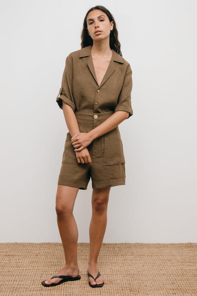 Le Kasha ASHRAF Linen Short Harissa