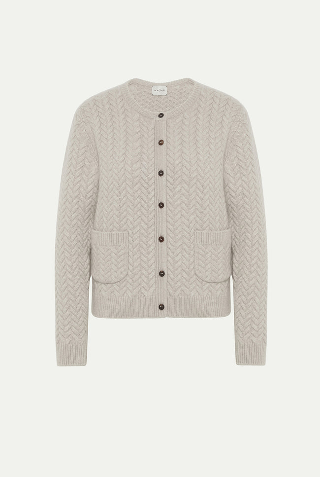 le kasha BASAURI cashmere cardigan Light beige