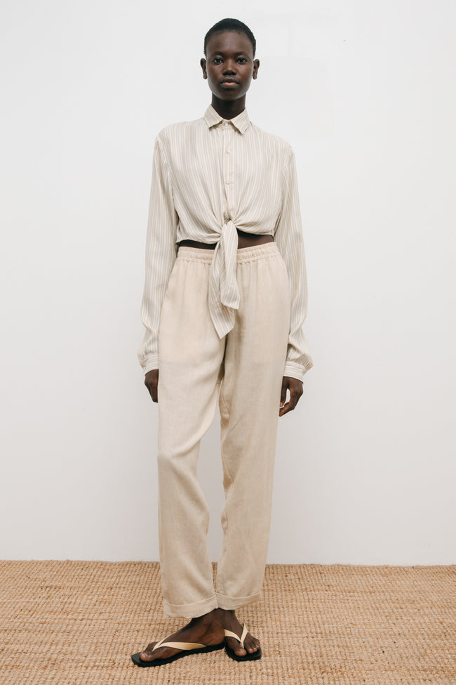Le Kasha BAWITI Linen Pants Beige