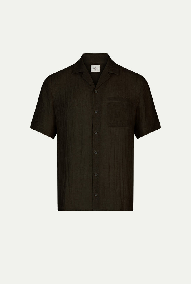 Le Kasha BOTAD Linen Shirt Black
