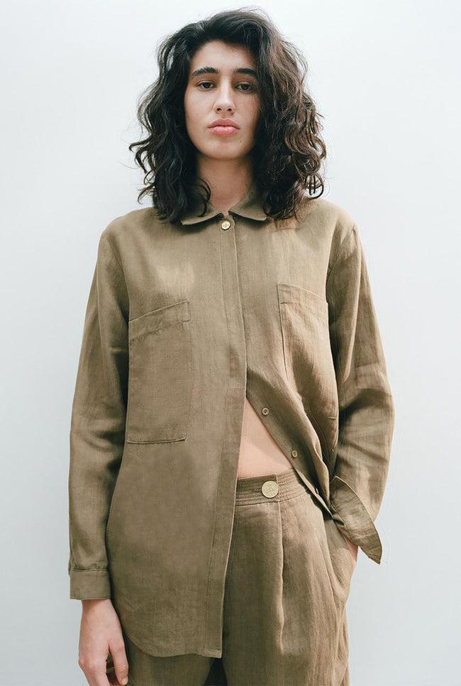 Le Kasha FAYUM Linen Shirt White