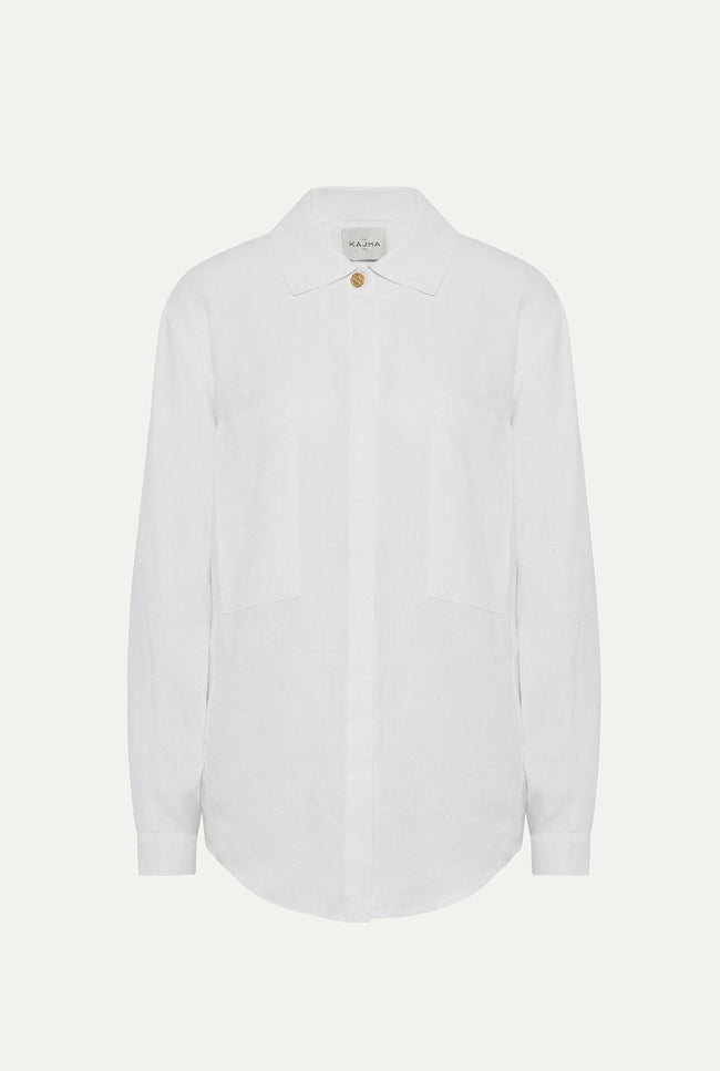 le kasha FAYUM linen shirt White