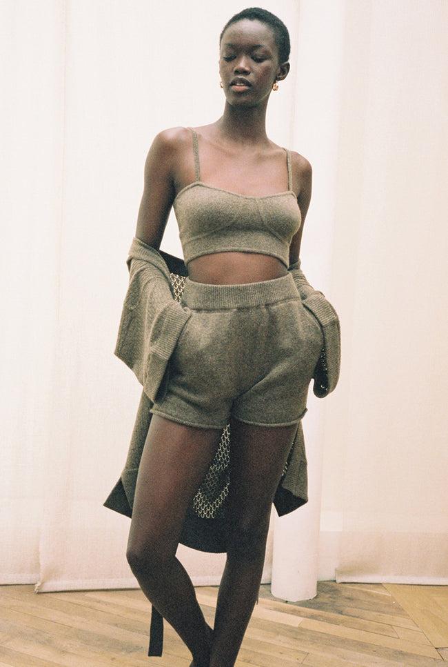 Le Kasha FIGARI Cashmere Bralette CHARCOAL