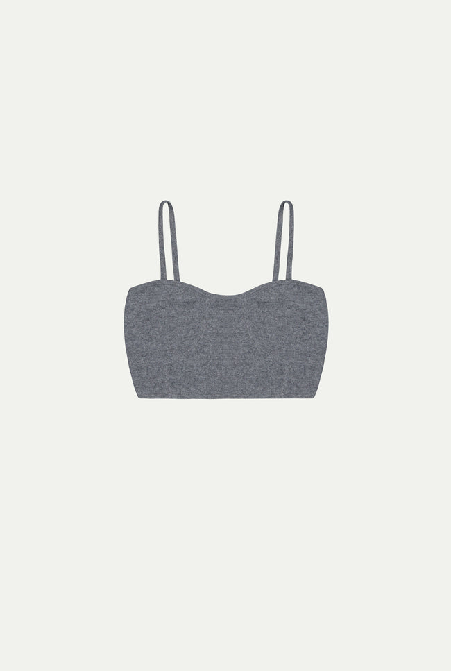le kasha FIGARI cashmere bralette CHARCOAL