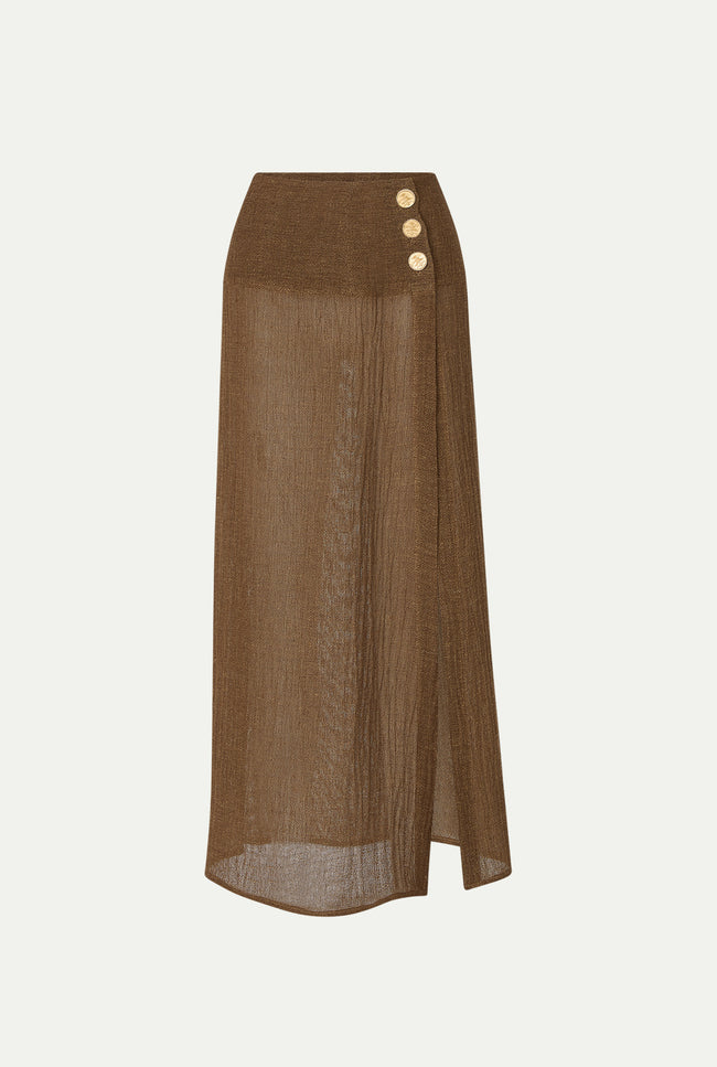 Le Kasha HAIFA Linen Skirt (gaz Version) Black