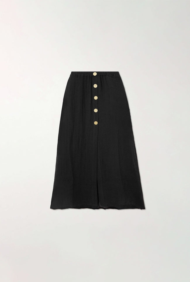 Le Kasha HAYS Linen Skirt Black