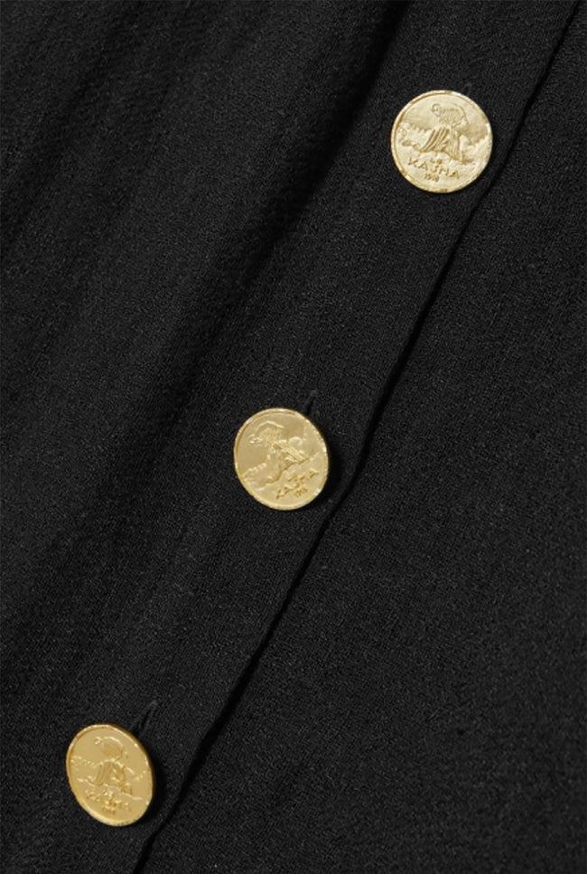 Le Kasha HAYS Linen Skirt Black