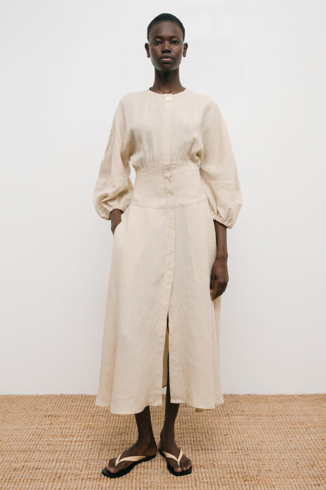 Le Kasha HELWAN Linen Dress Black