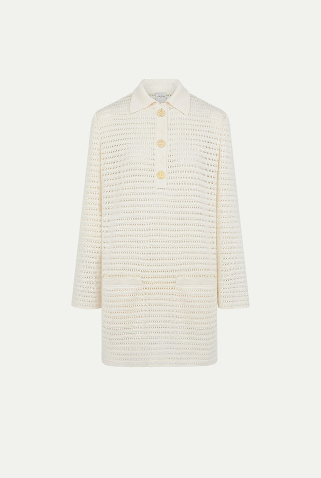 le kasha IQSAS linen crochet dress