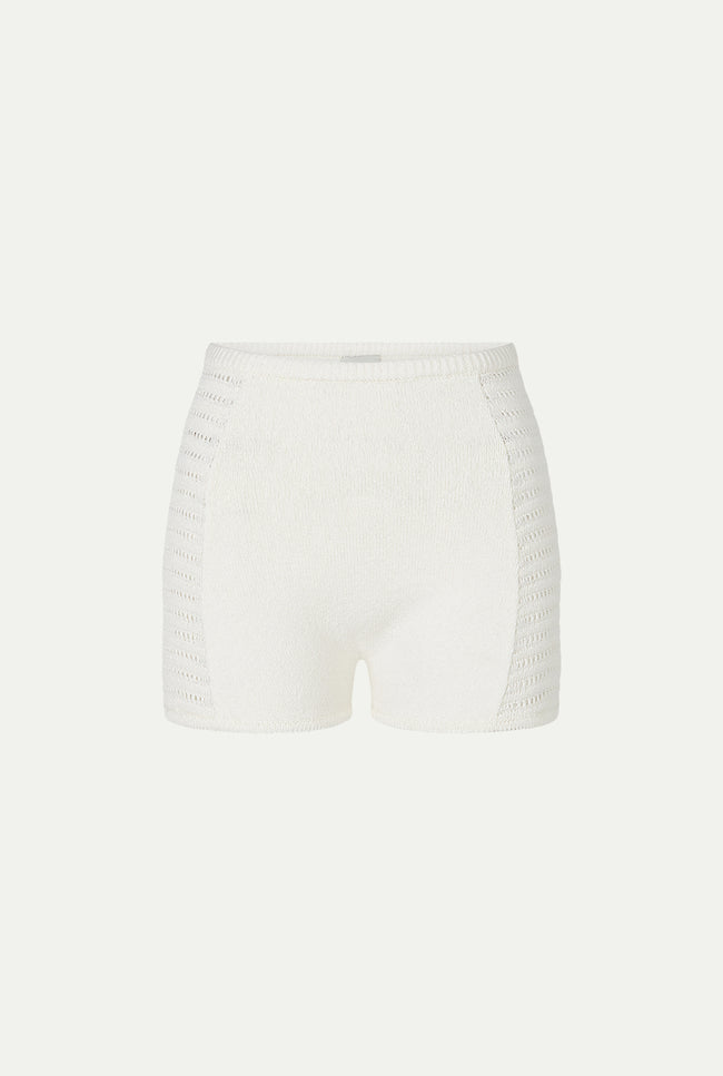 Le Kasha KABIR Linen Crochet Short Black