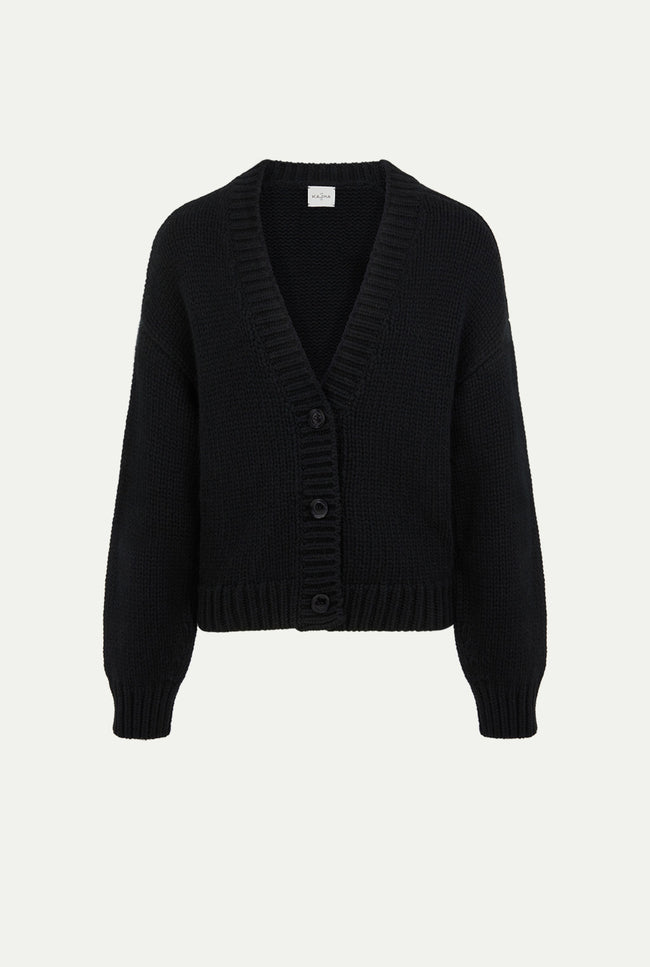 Le Kasha KAMAL Cashmere Chunky Cardigan Black