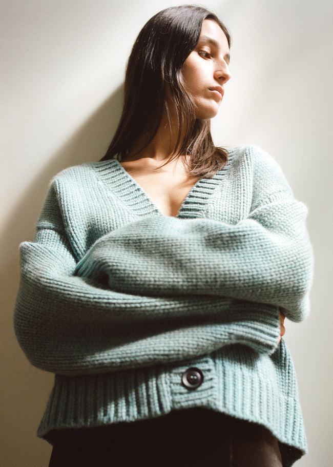 le kasha KAMAL cashmere chunky cardigan Black