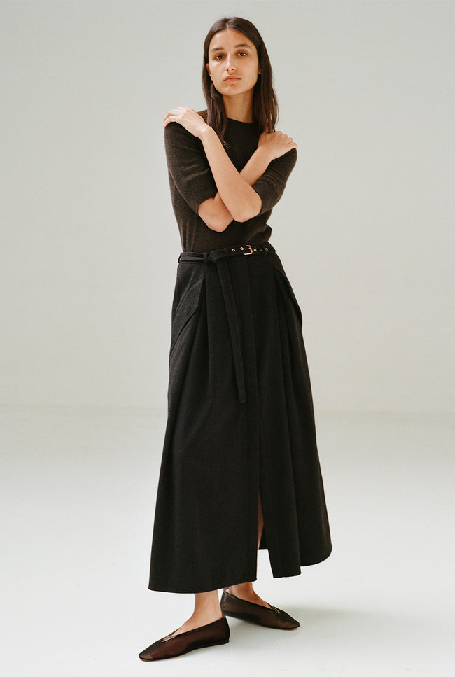 le kasha KARUCH cashmere skirt Charcoal